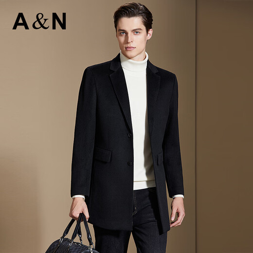 Antonio Cashmere & Sheep Wool Light Luxury Suit Collar Solid Color Mid-Length Cashmere Wool Wool Coat Men's Jacket