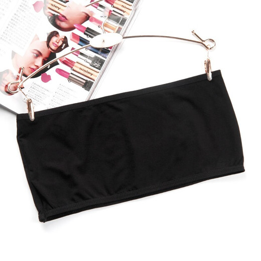 Langsha tube top women's 2-piece tube top anti-exposure one-piece bra padless bra strapless black 2 pieces one size fits all/80-120 Jin Jin equals 0.5 kg