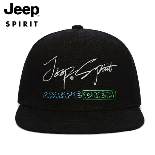 Jeep (Jeep) Hut Herren Baseballhut Modetrend Baseball Cap Sport Outdoor Travel Flat Bim Hut A0262 Schwarz