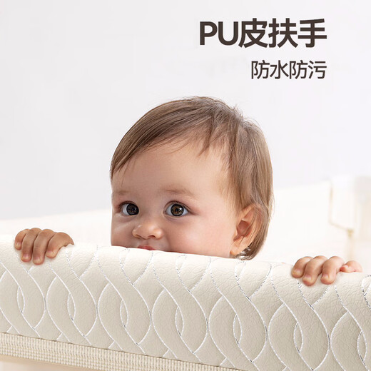 Karmababy Karman Crib Abnehmbares faltbares Neugeborenes nahtloses Spleißen großes Bett Multifunktion tragbares Baby Cradle Bettbett + Moskitonetz + Schlafstange + Pad + Korb + Windel Tisch