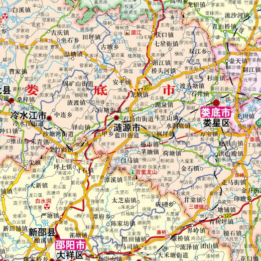 湖南地图 2025年湖南省政区交通地形 1068*749毫米