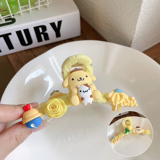 韩国儿童抓夹卡通贝儿发夹小女孩发夹星戴露鲨鱼夹发饰品 9930D蓝色玉桂狗抓夹