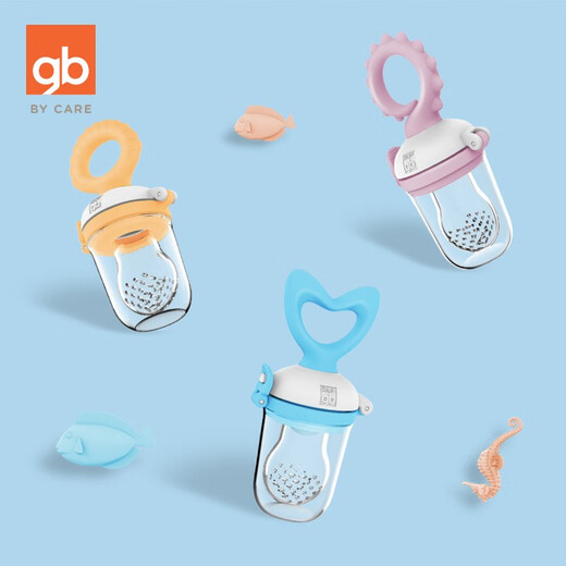 Goodbaby (gb) baby bite bag, fruit pacifier, food supplement, juice baby, fruit and vegetable play, soothing molars, chewing glue stick, bite bag - orange