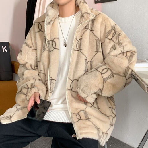 Commandant Bear Coton Coton Coton Coton Men's Winter Lambs peau de coton Coton Coton Cotton Hong Kong Style High Street Handsome Set de blanc W9904 + Noir Longue Black + Pantalon noir enlece
