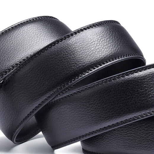 BOSTANTEN men's belt strip automatic buckle cowhide trouser belt trendy formal trouser belt birthday gift black 110-125