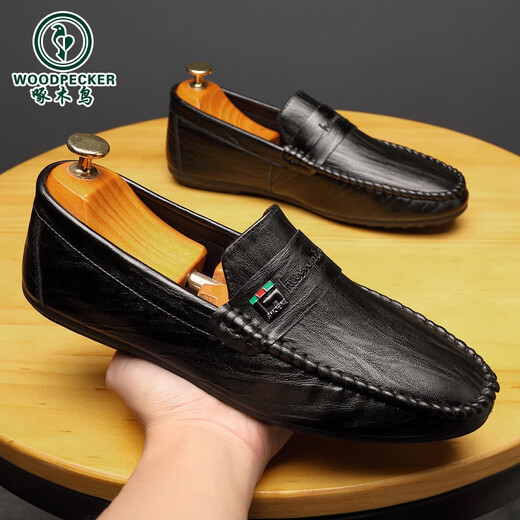 Zapatos de gorro de carpintero de carpintero de verano 2025 zapatos nuevos versátiles para hombres zapatos de cuero casual zapatos de cuero casual de otoño 825 blanco 40