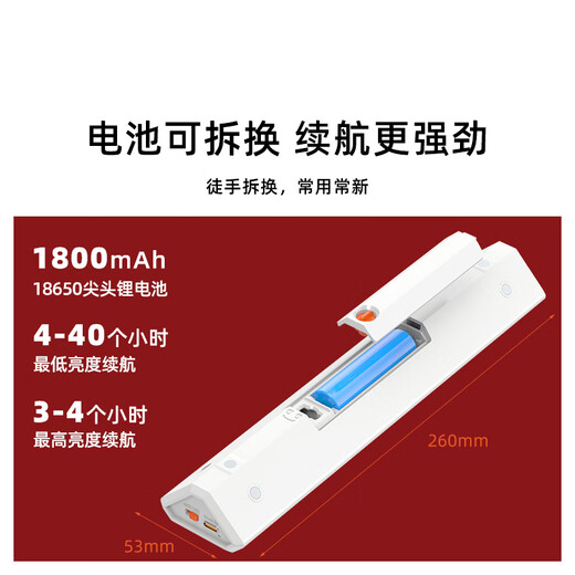 Yaou Magnetic Wall Lamp Student Dormitory Bedroom Desktop Bedside Wireless Type-C Charging Plug-In Dimming Long Life Night Light Black Touch Model 1800mAh (1 Pack)