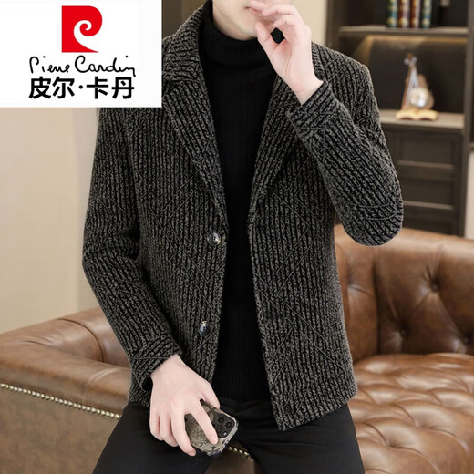 皮尔卡丹（pierre cardin）2025年新款高端轻奢毛呢子外套男士秋冬季休闲西装领夹克男加厚款 浅灰 6636 L (105~120斤)