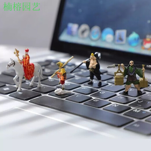 Nanrong Gardening Journey to the West Sun Wukong ornaments Tang monk master and apprentice four bonsai rockery fish tank micro landscape landscaping equipment Zinc alloy master and apprentice four people color