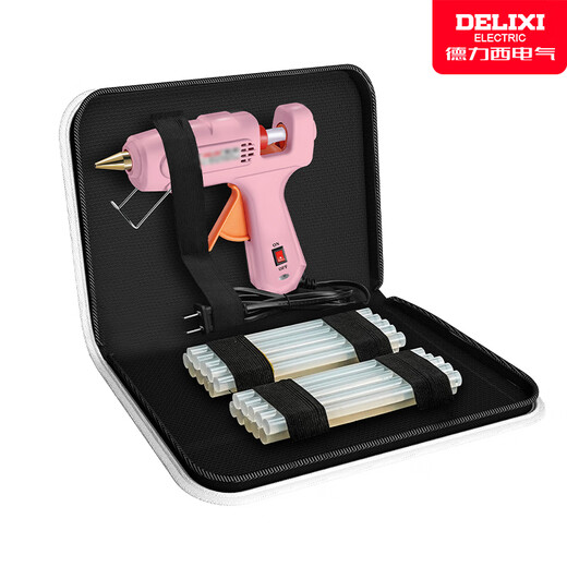 Delixi hot melt glue gun household glue gun glue stick handmade children's hot melt gun kindergarten household stick glue gun 20W hot melt glue gun + hot melt glue stick * 10 + wallpaper knife
