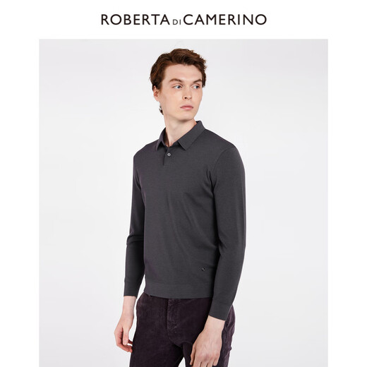 Nobeda Roberta autumn new sheep sweater long-sleeved polo shirt style sweater pullover casual sweater men's blue gray 56