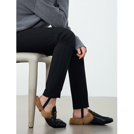 Langzi Holdobagi white goose down warm outer wear cold-proof pants for women winter new temperament down pants black S