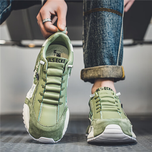 MVPBOY running shoes men's new spring versatile casual sports shoes men's bottom bag dad's shoes breathable mesh shoes men's shoes Sunshine C681 green 40
