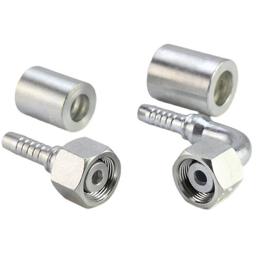 Hydraulic oil pipe crimping joint metric H-type 4523 steel 24-degree cone straight elbow excavator oil pipe pressure pipe head 10 rod-M22x1.5H (15L) 90/B0 set