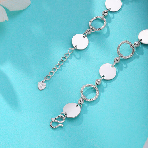 Yuan Shengfu's new PT950 ring platinum bracelet, retro fashion ins style platinum bracelet for women, 8.79g, 16-18cm adjustable