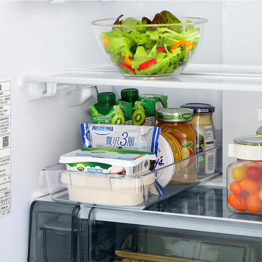 SHARP 455L original imported refrigerator sterilization and deodorization ultra-thin embedded large-capacity automatic ice making first-class energy efficiency energy-saving frequency conversion household multi-door refrigerator government subsidy 455 liters ultra-thin gleaming silver original imported SJ-MF46K-DS