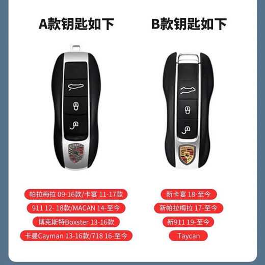 
Hunting Cats suitable for Porsche key shell New Cayenne 718macan Paramela taycan911 plug-in key cover B track model [white] single shell