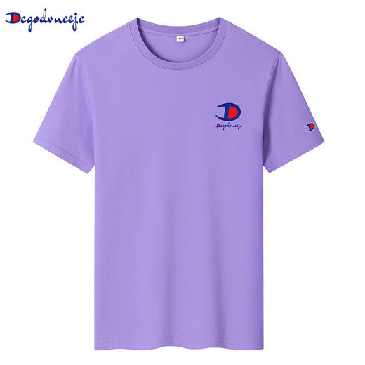 Champion verheißungsvoll offizielle Trendy-Markenpaare aus Baumwoll-Outfit runden Hals Kurzarm Männer und Frauenstil-Sorte T-Shirt Frauen halbärmelte Top 6621 Pure Cotton-Purple 2xl 155-170jin [Jin gleich 0,5 kg]
