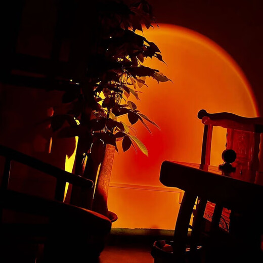 曜添日落氛围灯落日夕阳灯拍照网红落地灯夕阳红大关圈氛围灯高颜值 台式10cm夕阳红-30W