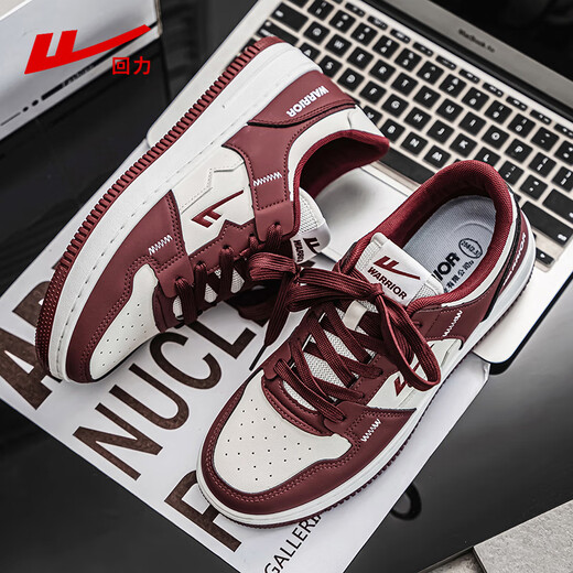 Pull back official men's shoes sneakers men's winter versatile plus velvet couple casual shoes sports men's and women's shoes white red 41