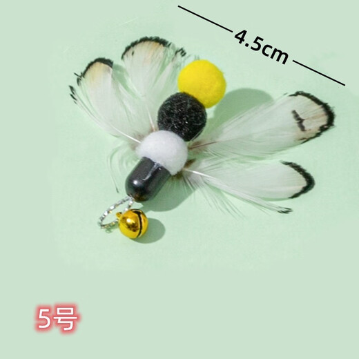 Hunting Cat Toy Cat Funny Stick Retractable Long Rod Insect Head Replacement Head Bell Fishing Rod Cat Self-Entertainment