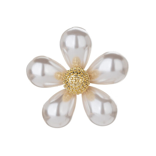 Qlady flower brooch, high-end women's imitation pearl corsage, anti-exposure pin, scarf buckle, niche suit coat accessories