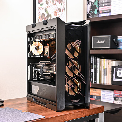 ASUS Family Bucket 14900KF host RTX5080/RTX5090D ROG Sun God Family Bucket Genesis God water-cooled game live broadcast 4K e-sports assembly computer host with five丨14700KF+RTX5070