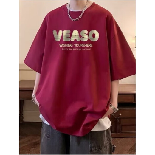 Qiu Ze Chiutse Amerikanische Heavy High Street Modemarke Pure Cotton Kurzärmelte T-Shirt Herren Sommer Neue lose und vielseitige halbärmelige T-Shirt Top White B691 XL