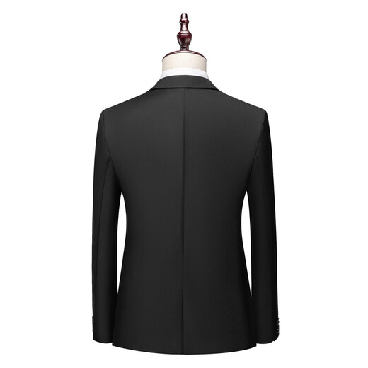 Vocacool Men's Suit Suit Business Formal Wear Professional Wear Interview Slim Suit Wedding Groomsmen's Dress Groom's Suit Large Size Black (Suit + Pants + Tie) XXL/136-154Jin Jin is equal to 0.5 kg