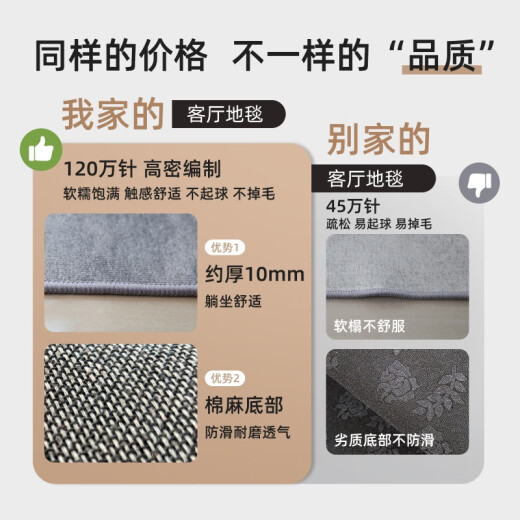 电竞房地毯地毯客厅2024新款家用轻奢感沙发茶几垫房间室内免洗可 16780 1件 140CM*200CM 防水加厚款