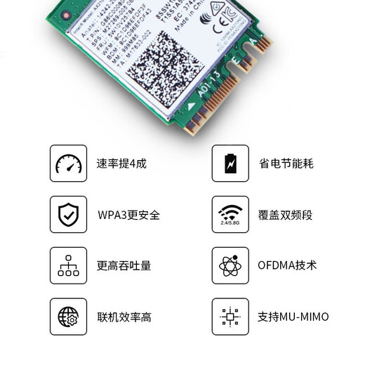 奥德茂 英特尔ax211 ax201无线网卡 cnvi M2台式机5G双频千兆笔记本 ax211+8db天线套件（台式机使用）
