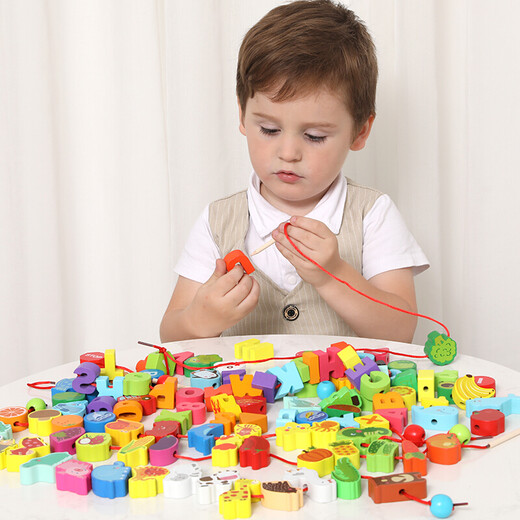 
Wooden meatballs Animal alphanumeric beaded building blocks toys Early education intellectual toys boys and girls birthday gifts home decoration