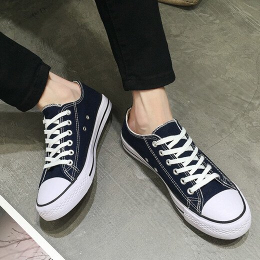 Red and green hundred-year low-top canvas shoes for men Korean style classic versatile black couple student lace-up casual shoes summer breathable cloth shoes black 40