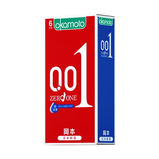 Okamoto (OKAMOTO) ultra-thin condoms 001 super lubricated 6 pieces adult sex family planning supplies for men and women 0.01mm condom sets