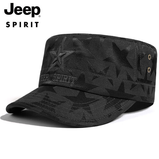 吉普（JEEP）帽子男士鸭舌帽四季款百搭平顶帽休闲户外中老年爸爸棒球帽A0160