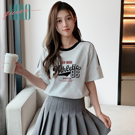 Camiseta Halo Queen Loose Sports Sports Camiseta de manga corta Camiseta de verano Femenino