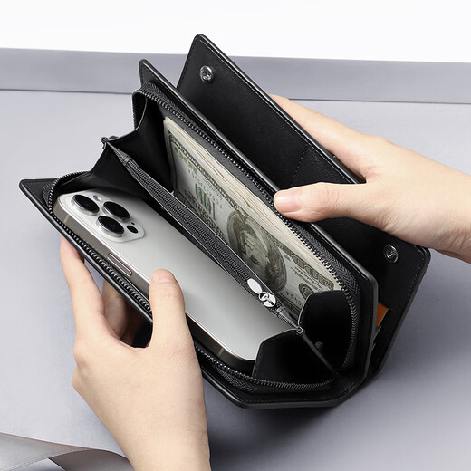 MashaLanti men's wallet long wallet large capacity bank card bag zipper hand coin wallet high-end birthday gift