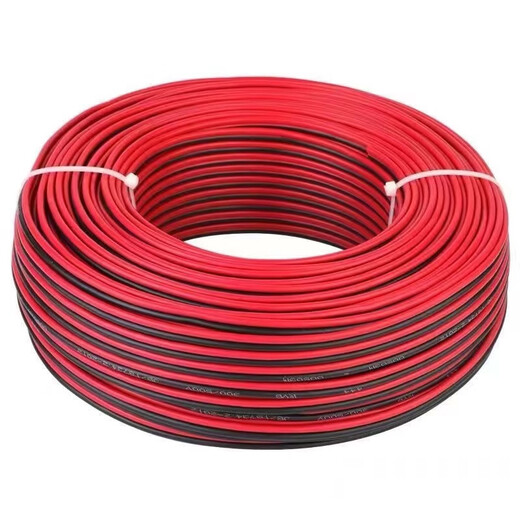 Lignes parallèles rouges et noires fil de haut-parleur de voiture fil de boîte à lumière publicitaire fil audio fil lumineux cordon d'alimentation fil souple à 2 conducteurs ménage noir et rouge 2*1 carré 100 mètres