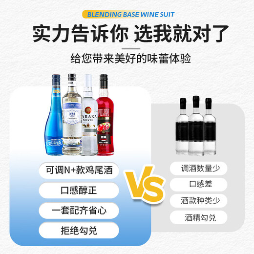 Fast.King Vodka Base Wine ensemble combinaison bleu orange lijiao vin rouge grenade sirop de rhum blanc cocktail de vin [photo principale] sirop 685 ml + 700 ml 3 bouteilles
