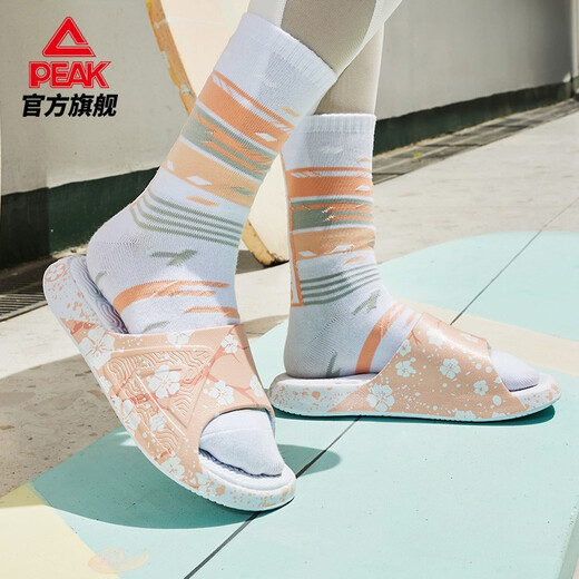 Peak style extreme slippers men's shit-like sandals summer outdoor sports sandals soft and comfortable men's shoes non-slip beach shoes pink (women's style) E12138L 37