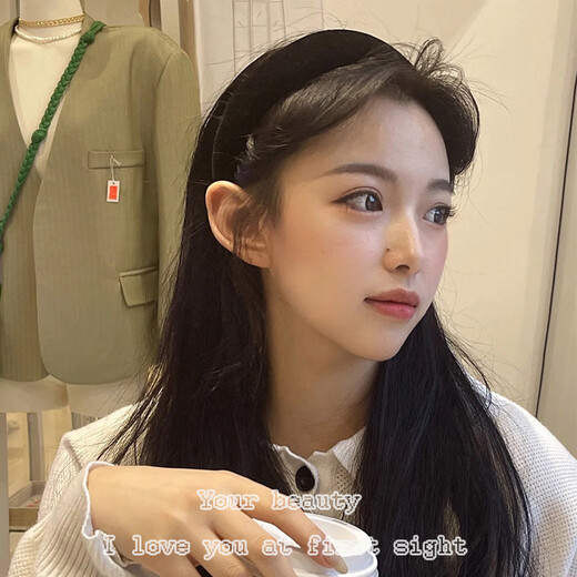 Qiao丂 black velvet headband high skull ins internet celebrity high-end headband slimming retro Hong Kong style hairpin black velvet