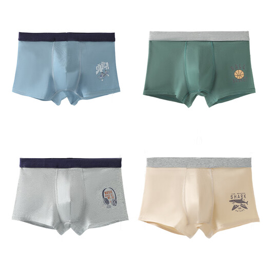 Yu Zhaolin teen underwear boys pure cotton adolescent development period 12-16 years old boy four-corner children's boxer shorts