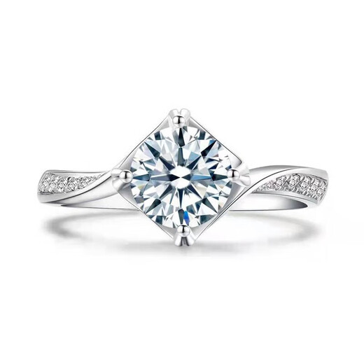 AVHE double certificate 950 platinum diamond ring four-claw twisted arm bull head ring cultivated diamond wedding platinum gift Qixi Festival platinum-30 points D color cultivated diamond 9-20 circle number can be noted