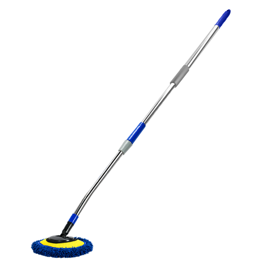 YUECAR car wipe car wash mop car duster special car brush artifact curved rod telescopic car cleaning tools supplies - blue