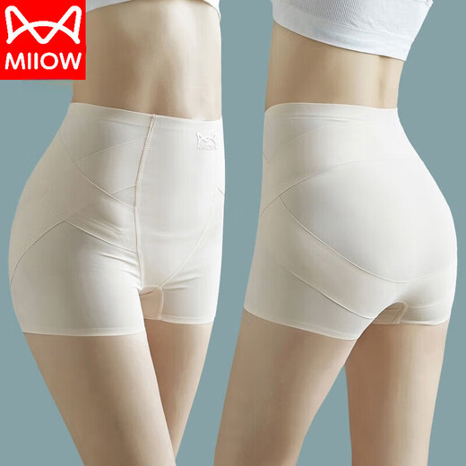 Hohe Taille der Katzenleute, Bauchdichte Hüfthebeunterwäsche für Frauen-Taillen-Do-Tight-Boxer-Shorts-Sicherheitshosen Körperbewegschock-Leggings hoher Taille Hüfthebe Hautfarbe + Hautfarbe L [Vorgeschlagen 96-120jin [Jin gleich 0,5 kg]]