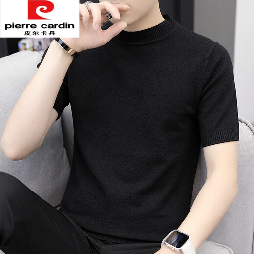 Pier Cardin Brand Camiseta de manga corta Autumnia e invernal de otoño e invierno Sweater informal de hombres Reducir a media ala de punto sólido Sweater Sweater Sweater Mid-Collar de punto