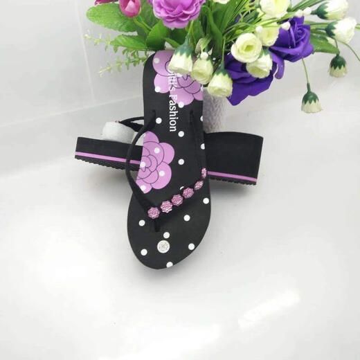 Yimimei Vietnamese Pingxian slippers for women in summer, beach sandals for women, anti-slip, thick-soled, wear-resistant, flip-flops, purple_1389 women's high herringbone purple 35