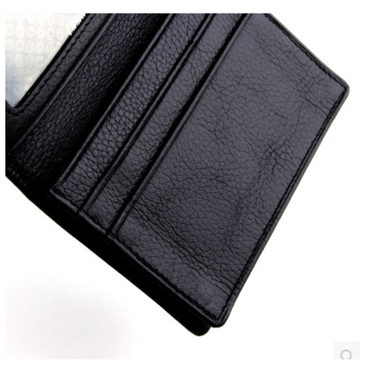 Xitong leather business card holder business card bag for men and women to put 30-50 pieces of top layer cowhide storage box simple business card bag soft leather bag black (window style)