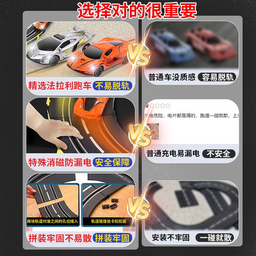 活石（LIVING STONES）儿童轨道车玩具男孩电动跑道遥控小火车3-6岁生日六一儿童节礼物 【电动款】7.3米+2赛车+10电刷