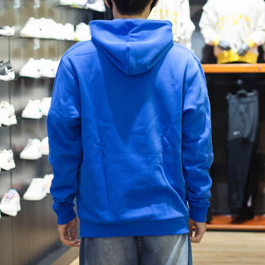 Adidas Sweatshirt Men's Spring and Autumn Triple Leaf Sportswear Knitted Hooded Casual Top Pullover HK9866 Blue Frosted Wire XL